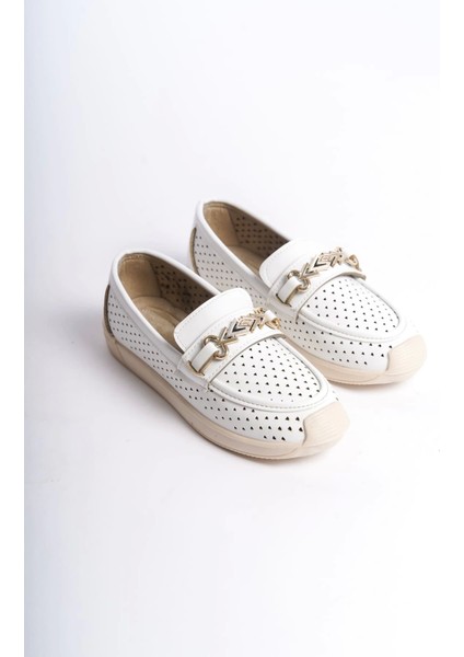 Lıly Bağcıksız Ortopedik Rahat Taban Beyaz Babet fırsatları