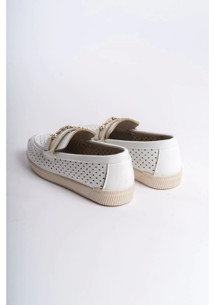 Lıly Bağcıksız Ortopedik Rahat Taban Beyaz Babet indirimleri