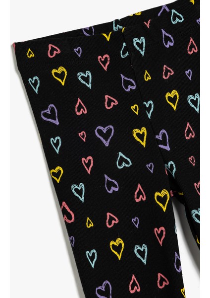 Tayt Kalp Baskılı Beli Lastikli Pamuklu modelleri