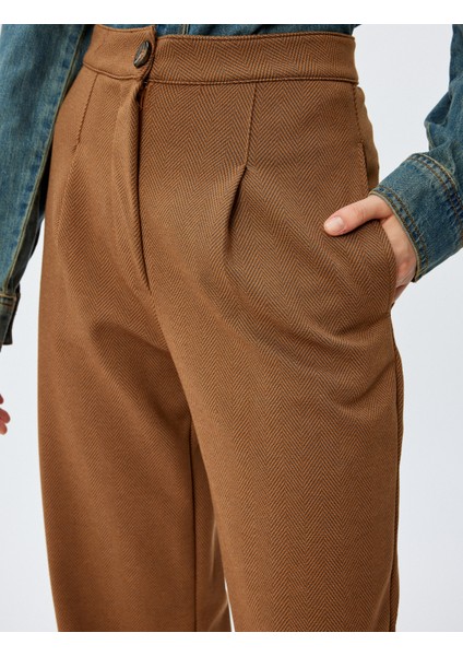 Geniş Paça Pantolon Pileli Yüksek Bel Düğmeli Rahat Kalıp indirimleri