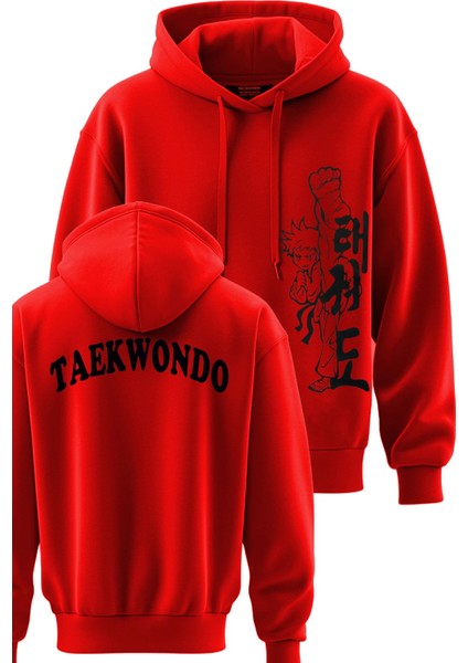 Taekwondo Baskılı 3 Ip Kapşonlu Sweatshirt Taekwondo Hoodie