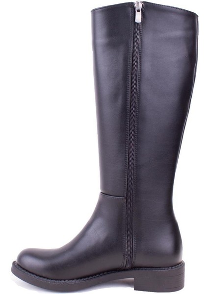 DZA07-1062765 Siyah Günlük Streçli Düz Topuk Kadın Çizme modelleri