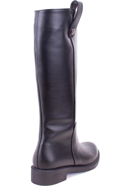 DZA07-1062765 Siyah Günlük Streçli Düz Topuk Kadın Çizme fırsatları