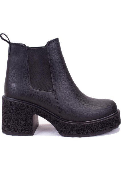 DZA07-8962200 Siyah Günlük Platform Topuklu Kadın Bot