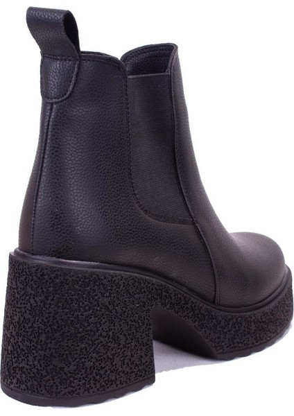 DZA07-8962200 Siyah Günlük Platform Topuklu Kadın Bot