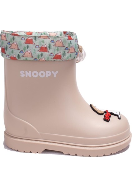 W10277 Bimbi Snoopy Bej Ortopedik Erkek Çocuk Yağmur Çizme