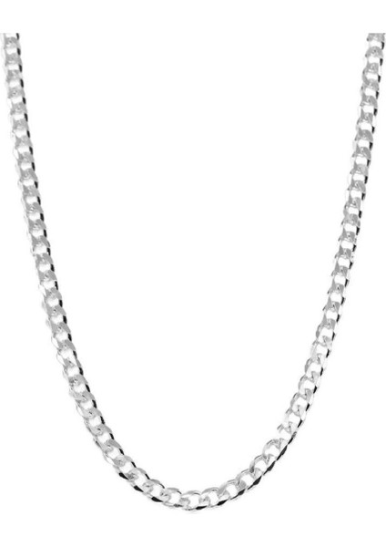 925 Ayar Gümüş Unisex Gurmet Zincir Kolye 4 mm Genişlik