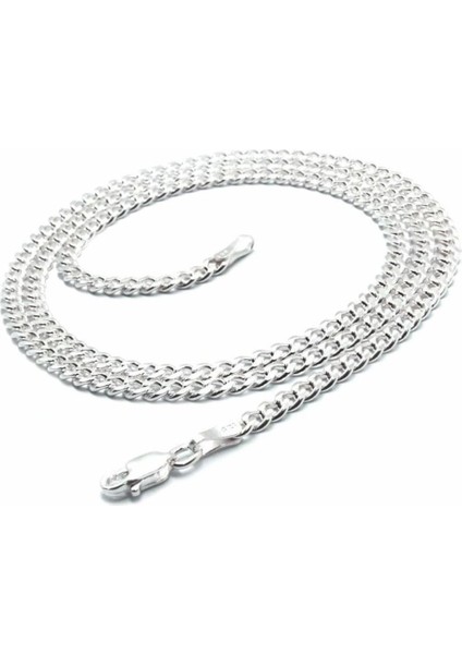 925 Ayar Gümüş Unisex Gurmet Zincir Kolye 4 mm Genişlik