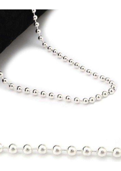 925 Ayar Gümüş Unisex Tırnak Makası Model Gümüş Top Zincir 4 mm