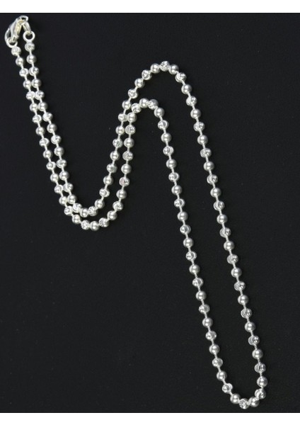 925 Ayar Gümüş Unisex Tırnak Makası Model Gümüş Top Zincir 4 mm