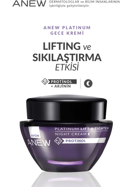 Anew Platinum Lift & Tighten Gece Kremi 50 ml. Ikili Set