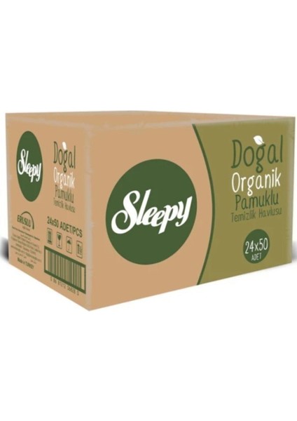 Doğal Organik Pamuklu Temizlik Havlusu 50 Yaprak x 24 Paket