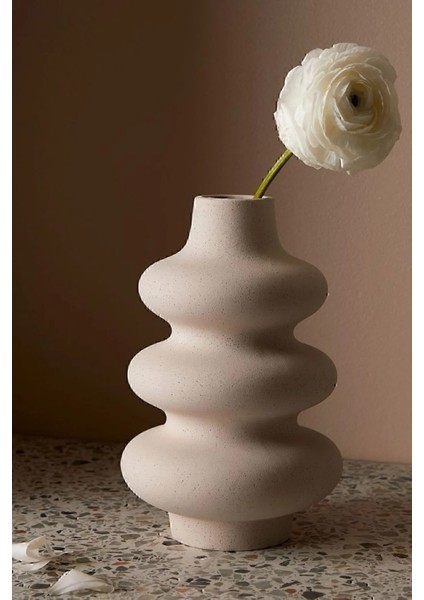 8,8cm Helezonik Minimal Twist Bubble Modern Vazo Silikon Kalıp K-1337