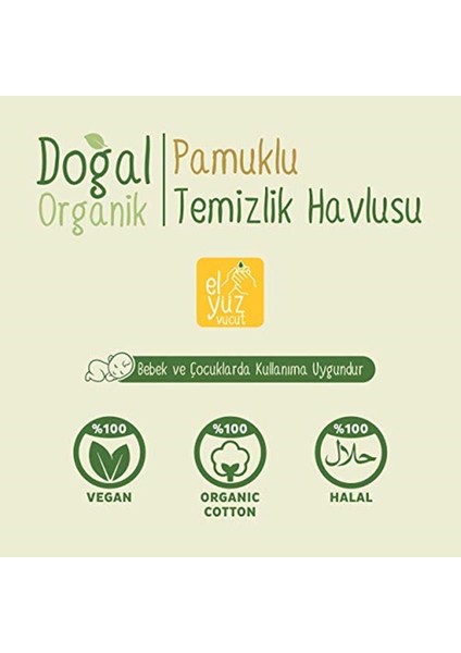 Doğal Organik Pamuklu Temizlik Havlusu 50 X24 Yaprak fiyatları