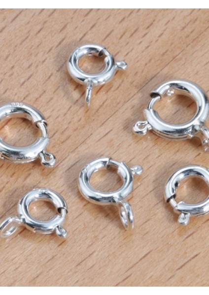 925 Ayar Gümüş Simit Halka Kolye Kilidi 1 Adet 5 mm modelleri