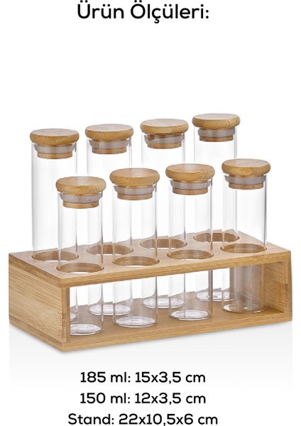 Bambu 8li Cam Baharatlık Standlı fırsatları