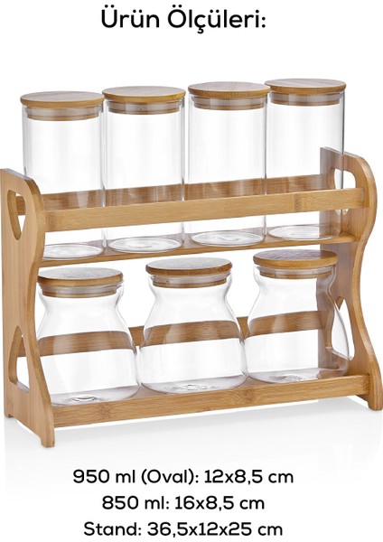 Bambu 7li Cam Baharatlık Standlı fırsatları