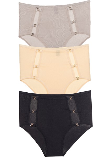 Yüksek Bel Pamuk Bikini 3'lü Paket