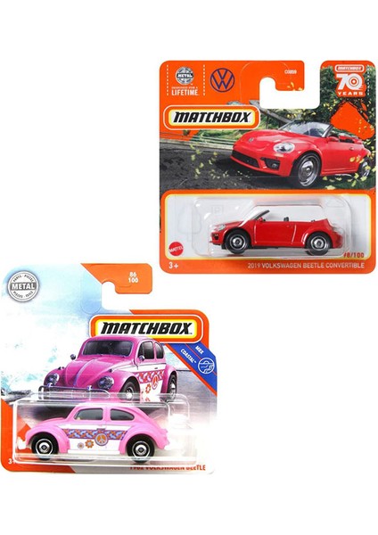 2 Araç Set - 1962 Volkswagen Beetle & 2019 Volkswagen Beetle Convertible (1/64)