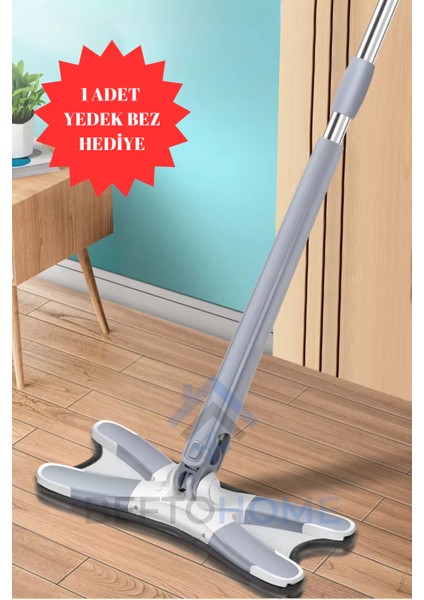x Mop Yer ve Duvar Silme Mopu Kendinden Sıkmalı 1 Adet Yedek Bez Hediyeli