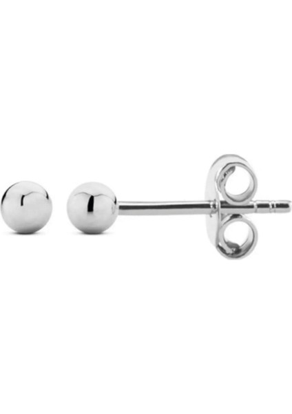 Top Gümüş Minimal Küpe 3 mm