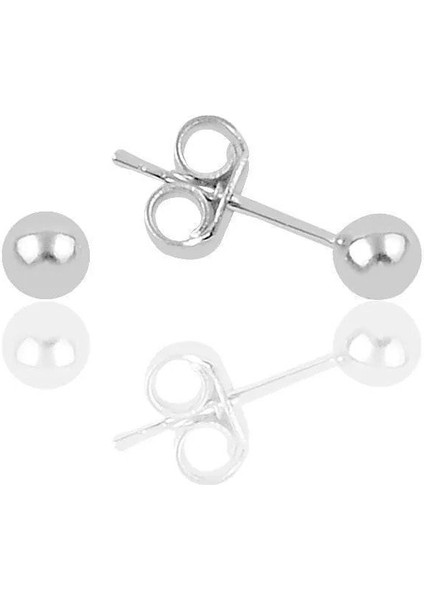 Top Gümüş Minimal Küpe 3 mm