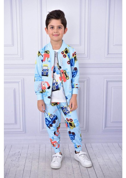 Erkek Çocuk Baskılı Hırkalı Eşofman Takımı 2/8 yaş