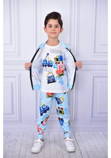 Erkek Çocuk Baskılı Hırkalı Eşofman Takımı 2/8 yaş fiyatları