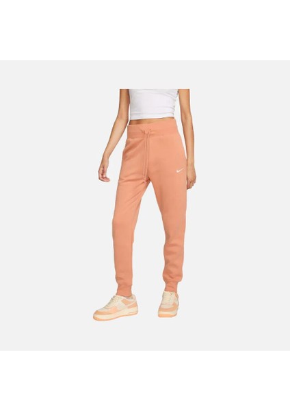 Phoenix Fleece High Rise Womens Sweatpants Kadın Yüksek Belli Polarlı Turuncu Eşofman Altı DQ5688