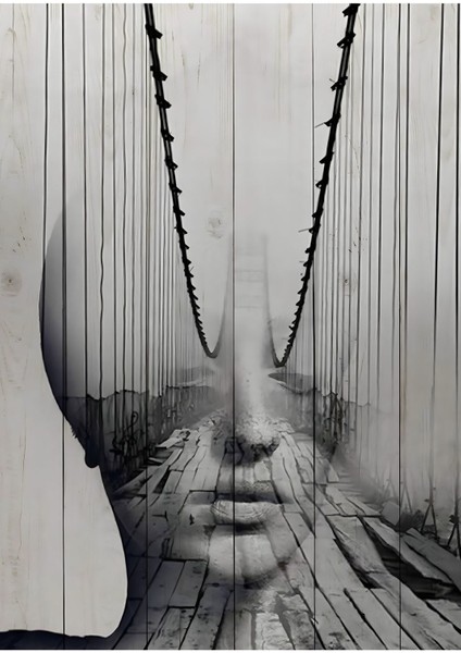 Harikabirev|siyah Beyaz Soyut Kadın Kombini 2 |çerçeveli Temperli Cam Tablo 3lü Yatay fırsatları