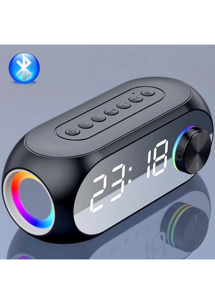 Bluetooth S8 Rgb LED Işıklı Dijital Saat Alarm Şarjlı Hoparlör Mp3 Fm Çok Fonksiyonlu Speaker