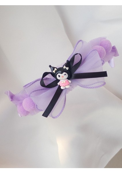 Kuromi Ponponlu Taç Fiyonklu Tüllü Mor Çocuk Tacı modelleri