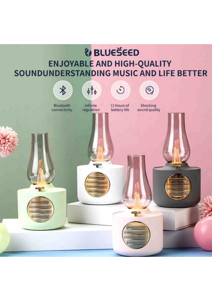 Blueseed Nostaljik Retro Elektronik Gaz Lambası ve Bluetooth Destekli Hoparlör Speaker Radyo fiyatları