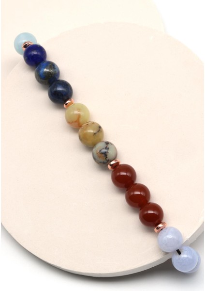 Terazi Burcu Taşlarından Oluşan Doğal Taş Makrome Bileklik 8 mm Küre Kesim - Burç Bilekliği fiyatları