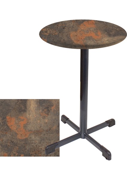 Bistro Masa (Halley Werzalit Yuvarlak 70CM) - Metalic Oxid 1