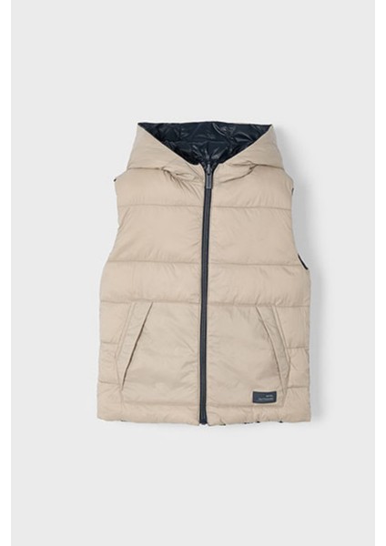 Çift Taraflı Erkek Yelek - Bej