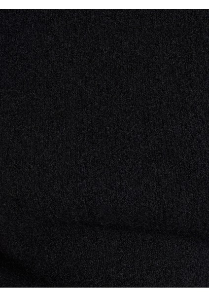 10651 Bisiklet Yaka Yumuşak Dokulu Kısa Kol Triko Kazak-Siyah fırsatları