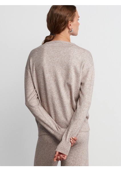 10633 Bisiklet Yaka Basic Triko Kazak-Vizon M. fiyatları