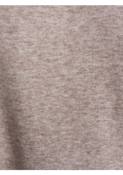 10633 Bisiklet Yaka Basic Triko Kazak-Vizon M. fırsatları