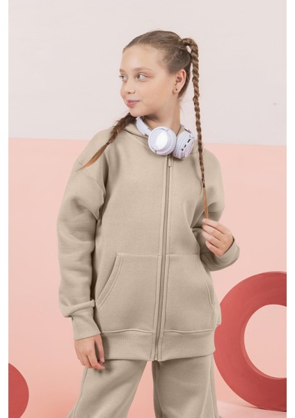 Dmb Basic Fermuarlı Sweat - Bej