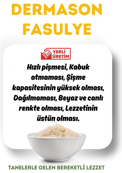 Doğal Yerli Üretim Dermason Fasulye 8.5 MM 2.5 kg