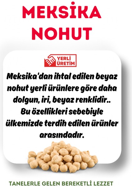 Doğal Beyaz Meksika Nohut (42-44) 2.5 kg