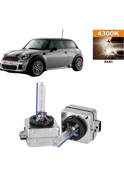 3 Tıkla Mini Cooper R56 2006-2013 D1S / D1R 4300K Sarı Hıd Xenon Ampul 2 Adet