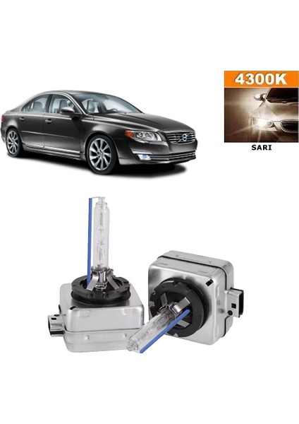 Volvo S80 2006-2016 D1S / D1R 4300K Sarı Hıd Xenon Ampul 2 Adet