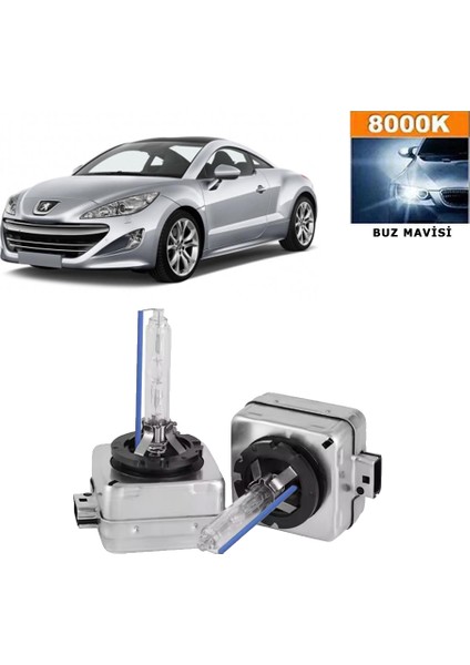 3 Tıkla Peugeot Rcz 2010-2015 D1S / D1R 8000K Buz Mavisi Hıd Xenon Ampul 2 Adet