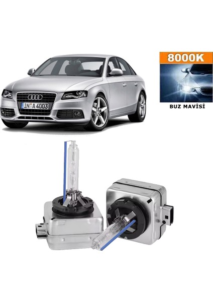 Audi A4 B8 2008-2015 D3S / D3R 8000K Buz Mavisi Hıd Xenon Ampul 2 Adet