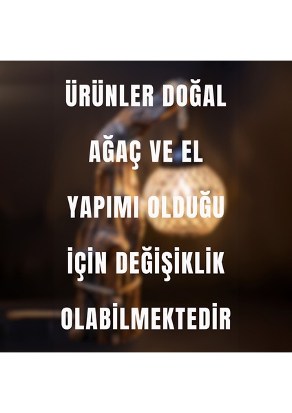 Sehpalı Ağaç Ayaklı Lambader