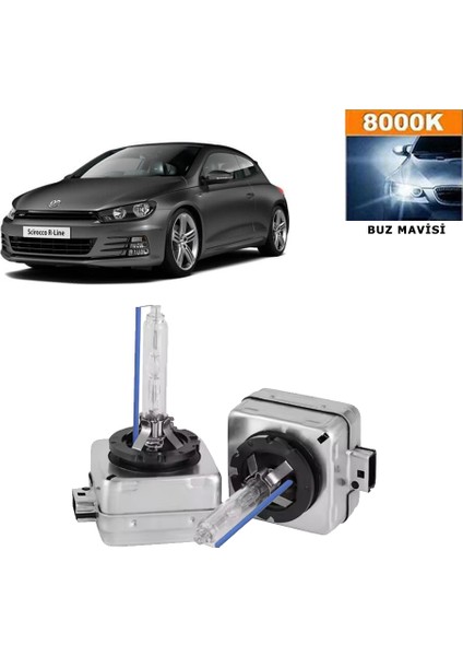 Volkswagen Scirocco 2015-2017 D3S / D3R 8000K Buz Mavisi Hıd Xenon Ampul 2 Adet