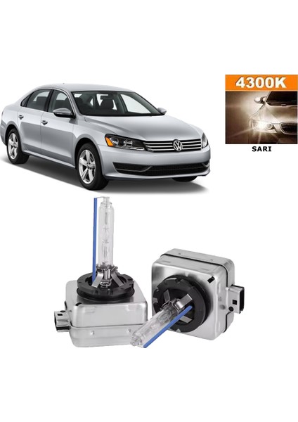 Volkswagen Passat B7 2010-2014 D3S / D3R 4300K Sarı Hıd Xenon Ampul 2 Adet