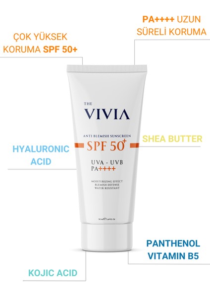 Leke Karşıtı Yüksek Koruyucu Yüz Güneş Kremi Tüm Cilt Tipleri SPF 50+ 50 ml